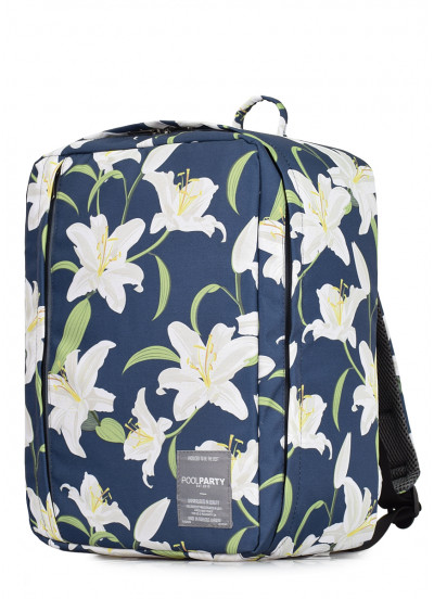 Рюкзак для ручної поклажі POOLPARTY Airport 40x30x20см Wizz Air / МАУ з ліліями