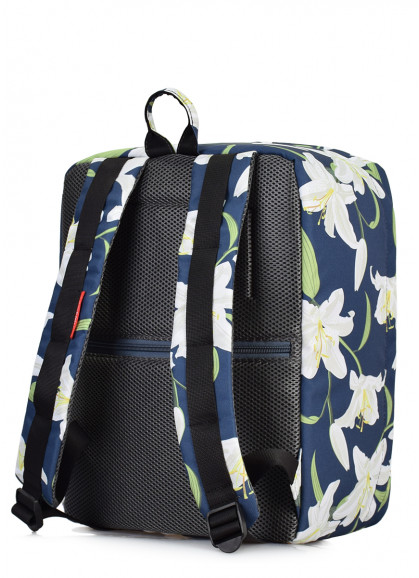 Рюкзак для ручной клади POOLPARTY Airport 40x30x20см Wizz Air / МАУ с лилиями