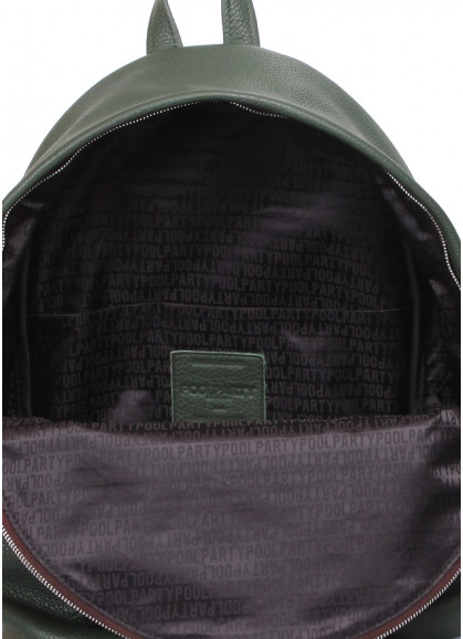Рюкзак кожаный POOLPARTY темно-зеленый
