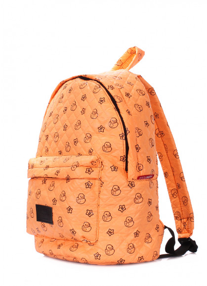 Рюкзак с уточками стеганый POOLPARTY оранжевый