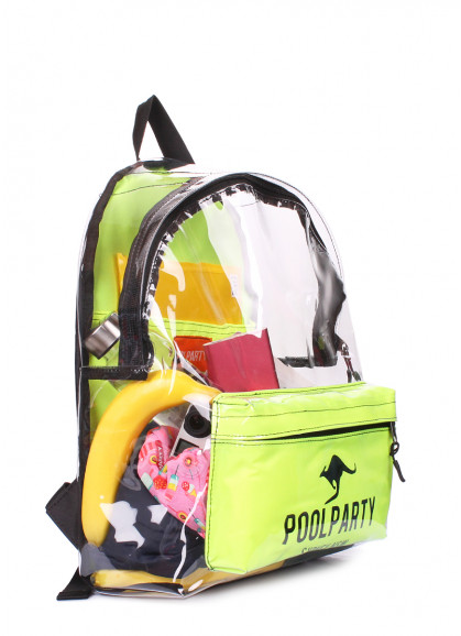 Прозрачный рюкзак POOLPARTY Plastic желтый