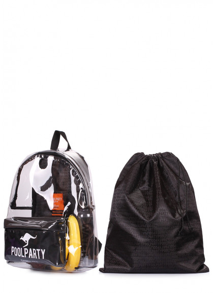 Прозрачный рюкзак POOLPARTY Plastic черный