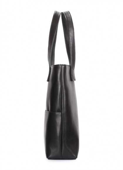Женская сумка из искусственной кожи POOLPARTY Beverly с наружными карманами черная