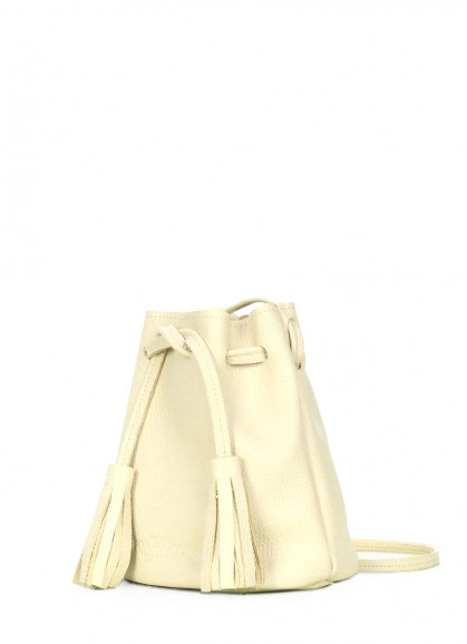 Женская кожаная сумочка на завязках POOLPARTY Bucket желтая