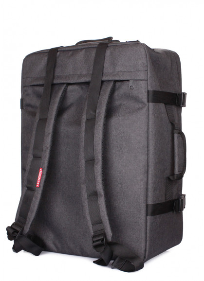 Рюкзак-сумка для ручной клади POOLPARTY Cabin 55x40x20см МАУ / SkyUp серо-оранжевый