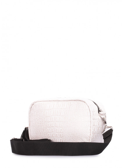Белая сумка с ремнем на плечо POOLPARTY Capsule из искусственной кожи