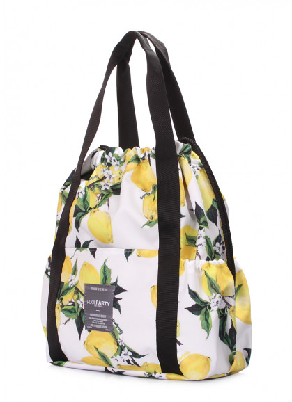 Жіноча сумка на шнурку POOLPARTY Felicita з лимонами 