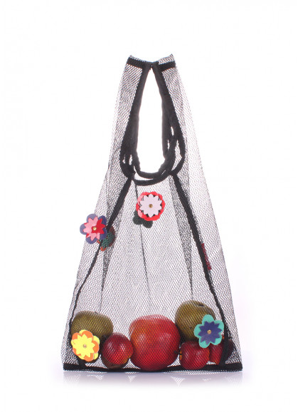 Жіноча сітчаста сумка-авоська POOLPARTY з квітами