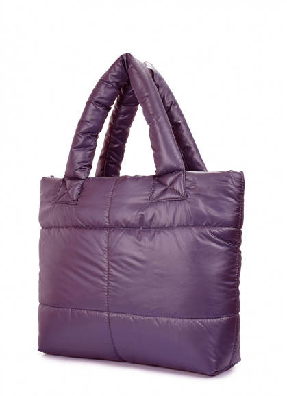Дутая стеганая сумка POOLPARTY Fluffy фиолетовая
