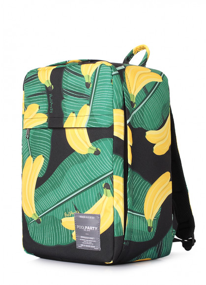 Рюкзак для ручной клади POOLPARTY Hub 40x25x20см Ryanair / Wizz Air / МАУ с бананами