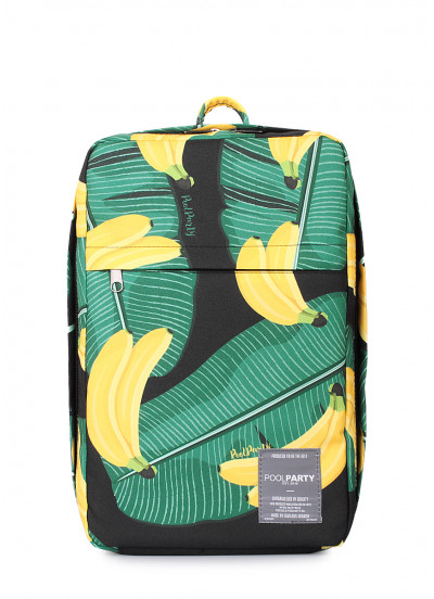 Рюкзак для ручной клади POOLPARTY Hub 40x25x20см Ryanair / Wizz Air / МАУ с бананами