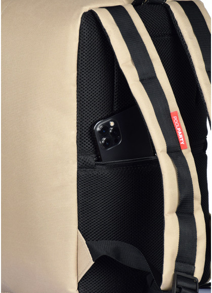 Рюкзак для ручной клади POOLPARTY Hub 40x25x20см Ryanair / Wizz Air / МАУ бежевый
