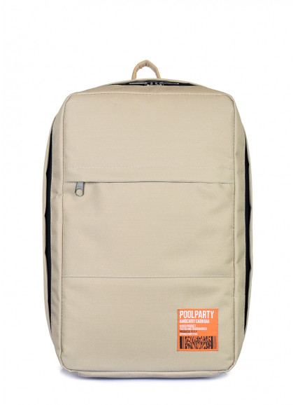 Рюкзак для ручной клади POOLPARTY Hub 40x25x20см Ryanair / Wizz Air / МАУ бежевый