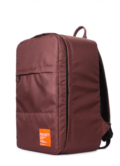 Рюкзак для ручної поклажі POOLPARTY Hub 40x25x20см Ryanair / Wizz Air / МАУ коричневий
