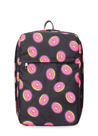 Рюкзак для ручной клади POOLPARTY Hub 40x25x20см Ryanair / Wizz Air / МАУ с пончиками
