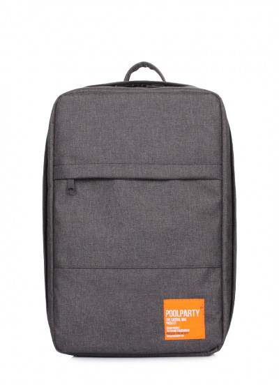 Рюкзак для ручної поклажі POOLPARTY Hub 40x25x20см Ryanair / Wizz Air / МАУ темно-сірий