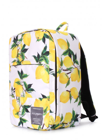 Рюкзак для ручной клади POOLPARTY Hub 40x25x20см Ryanair / Wizz Air / МАУ с лимонами