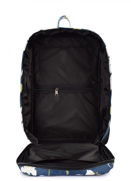 Рюкзак для ручной клади POOLPARTY Hub 
hub-lily 40x25x20см Ryanair / Wizz Air / МАУ с лилиями