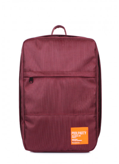 Рюкзак для ручної поклажі POOLPARTY Hub 40x25x20см Ryanair / Wizz Air / МАУ бордовий