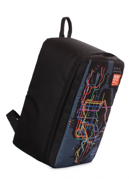 Рюкзак для ручной клади POOLPARTY Hub 40x25x20см Ryanair / Wizz Air / МАУ с картой метро
