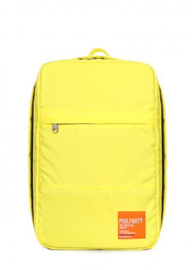 Рюкзак для ручної поклажі POOLPARTY Hub 40x25x20см Ryanair / Wizz Air / МАУ жовтий