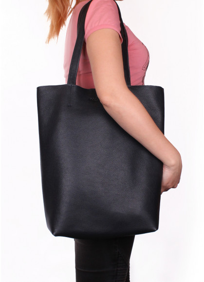Женская кожаная сумка POOLPARTY Iconic черная