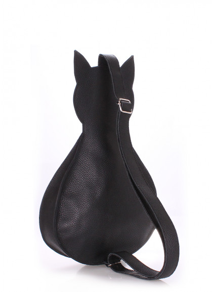 Рюкзак в форме кошки женский кожаный POOLPARTY черный 