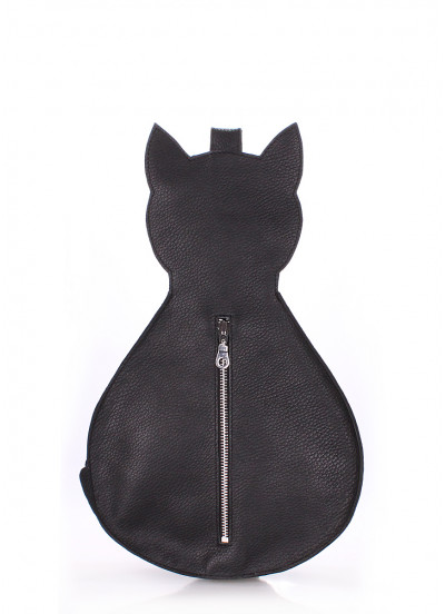 Рюкзак у формі кішки жіночий шкіряний POOLPARTY чорний