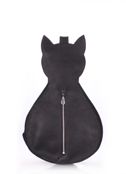 Рюкзак в форме кошки женский кожаный POOLPARTY черный 