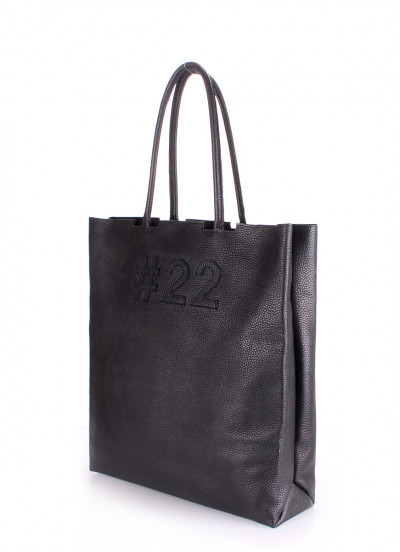 Женская кожаная сумка POOLPARTY #22 черная