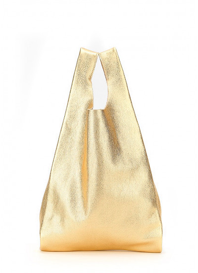 Женская кожаная сумка-пакет POOLPARTY золотая
