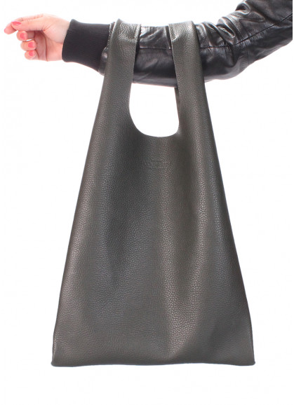 Женская кожаная сумка-пакет POOLPARTY зеленая