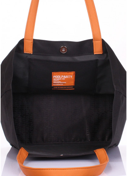 Женская текстильная сумка с глиттером POOLPARTY Lovetote черная 