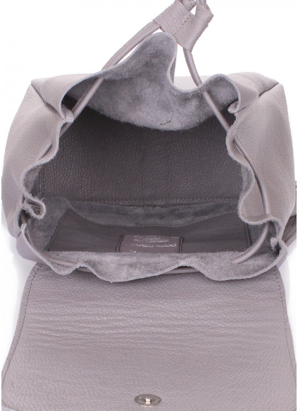 Рюкзак кожаный на завязках POOLPARTY Paris серый