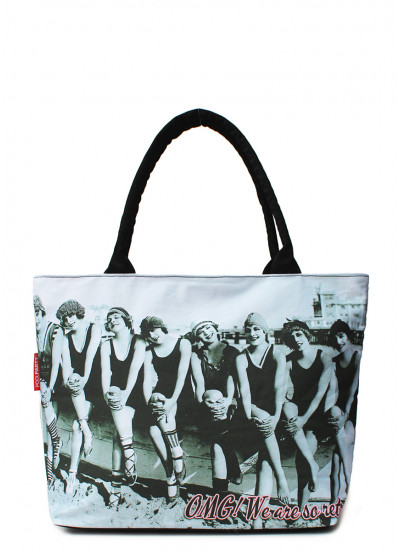 Коттоновая женская сумка POOLPARTY с трендовым принтом