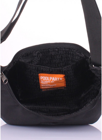 Женская текстильная сумка с ремнем на плечо POOLPARTY черная