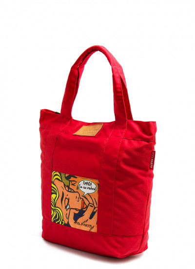 Коттоновая женская сумка POOLPARTY Superbag красная