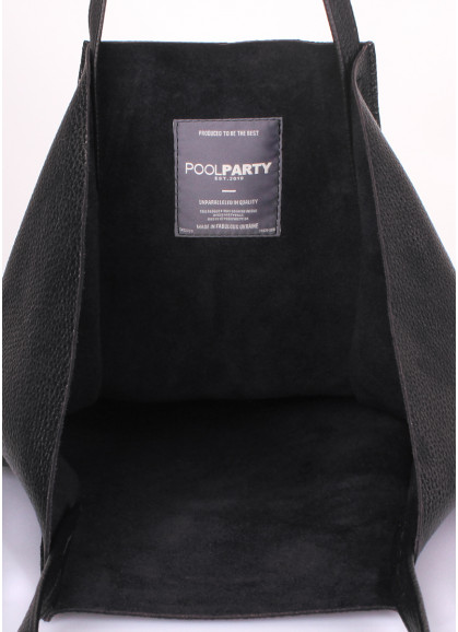 Жіноча шкіряна сумка POOLPARTY Edge чорна