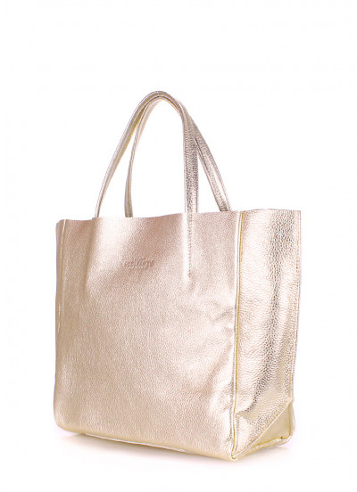 Женская кожаная сумка POOLPARTY Soho золотая