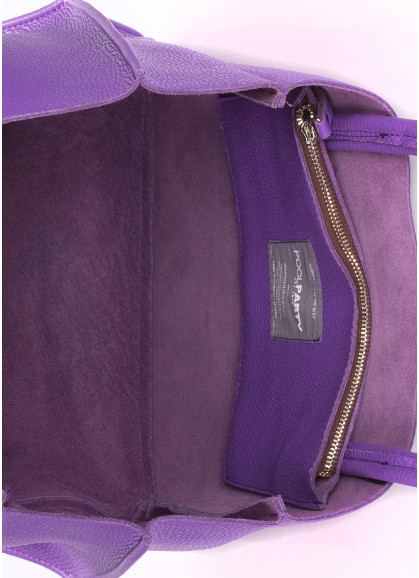 Женская кожаная сумка POOLPARTY Soho фиолетовая