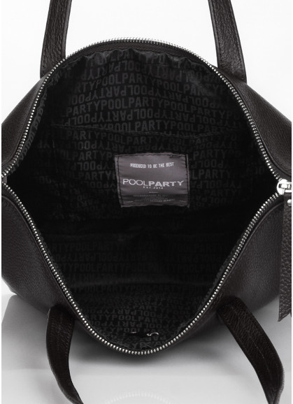 Жіноча шкіряна сумка POOLPARTY Secret чорна