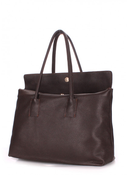 Женская кожаная сумка POOLPARTY Sense коричневая