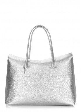 Жіноча шкіряна сумка POOLPARTY Sense срібна
