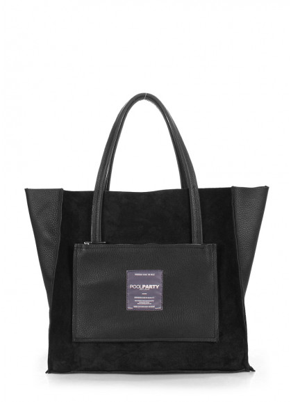 Женская кожаная сумка POOLPARTY Soho черная