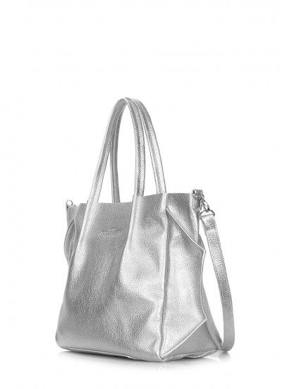 Жіноча шкіряна сумка POOLPARTY Soho Remix срібна