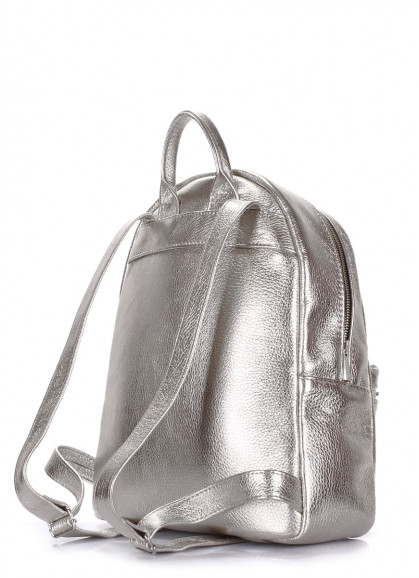 Рюкзак жіночий шкіряний  POOLPARTY Xs срібний